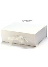 NEW! 1 Luxurious Extra Large White Grosgrain Ribbon Tie Gift Box 33cm (13 inches) ~ An Ideal Gift, Keepsake, Bespoke Hamper or Presentation Box